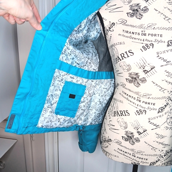 Tattoo Teal Lightweight Hooded Jacket Coat Water Resistant Women's Size S - Picture 16 of 16